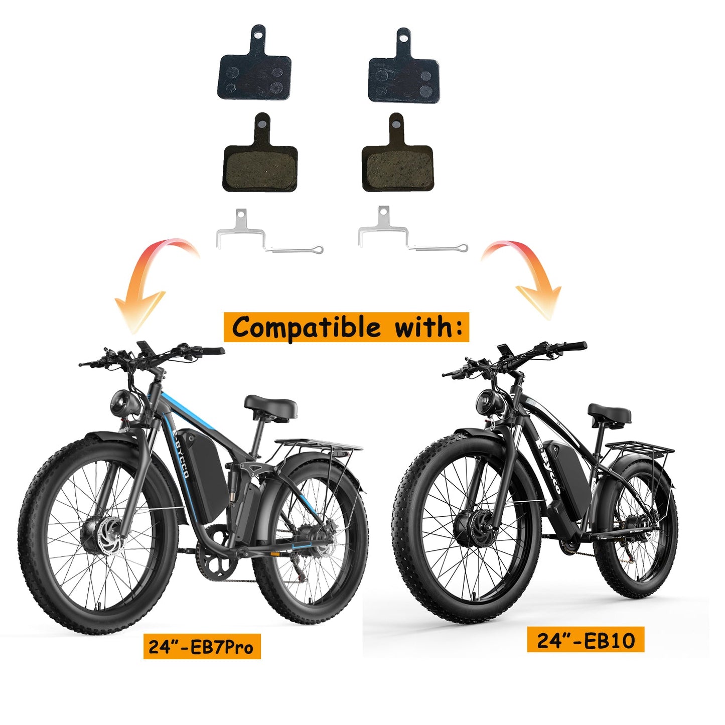 24" EB10/24" EB7Pro HYDRAULIC DISC BRAKE PADS(2 pairs/4pcs)