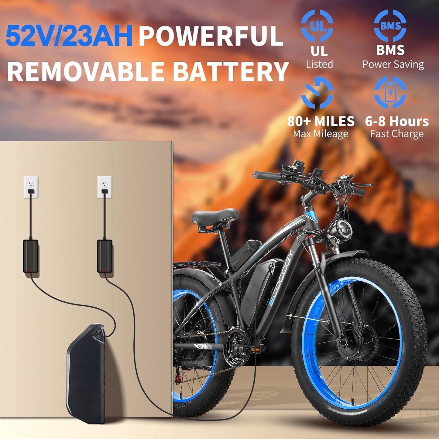 52V Electric Bike Battery for V7/G7/EB7PRO/EB10