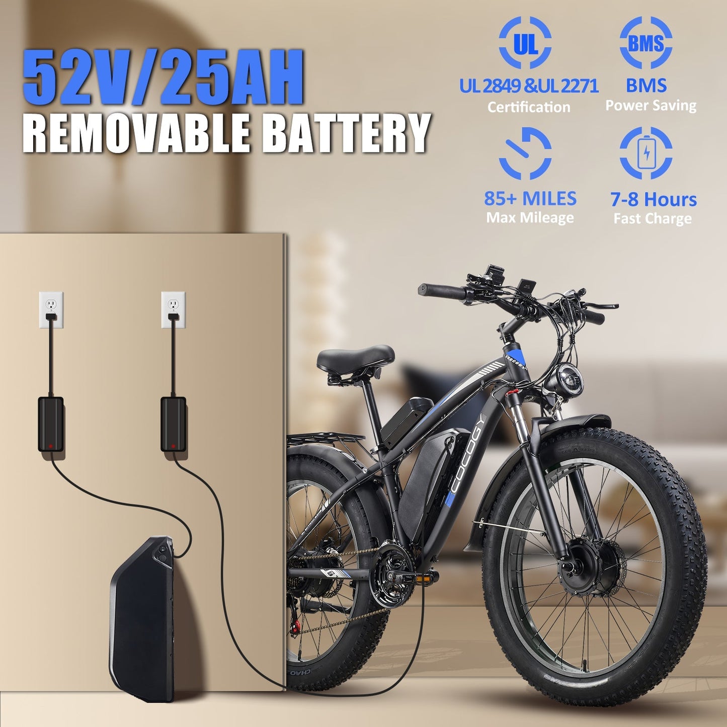 52V Electric Bike Battery for V7/G7/EB7PRO/EB10